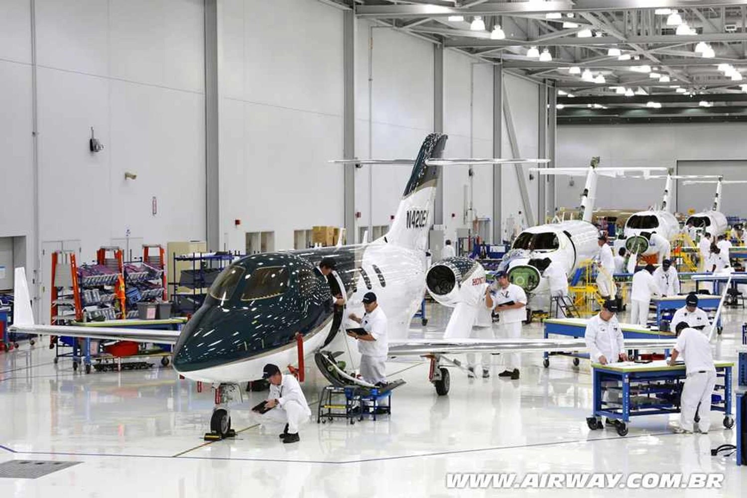 Linha de montagem do HondaJet