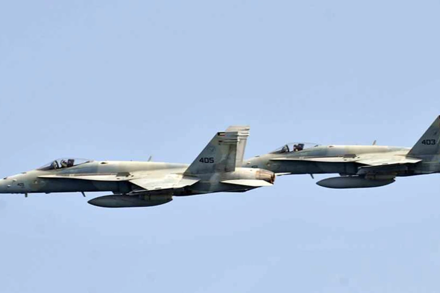 O Kuwait conta com a cobertura aérea de modernos caças Boeing F/A-18 (Divulgação)