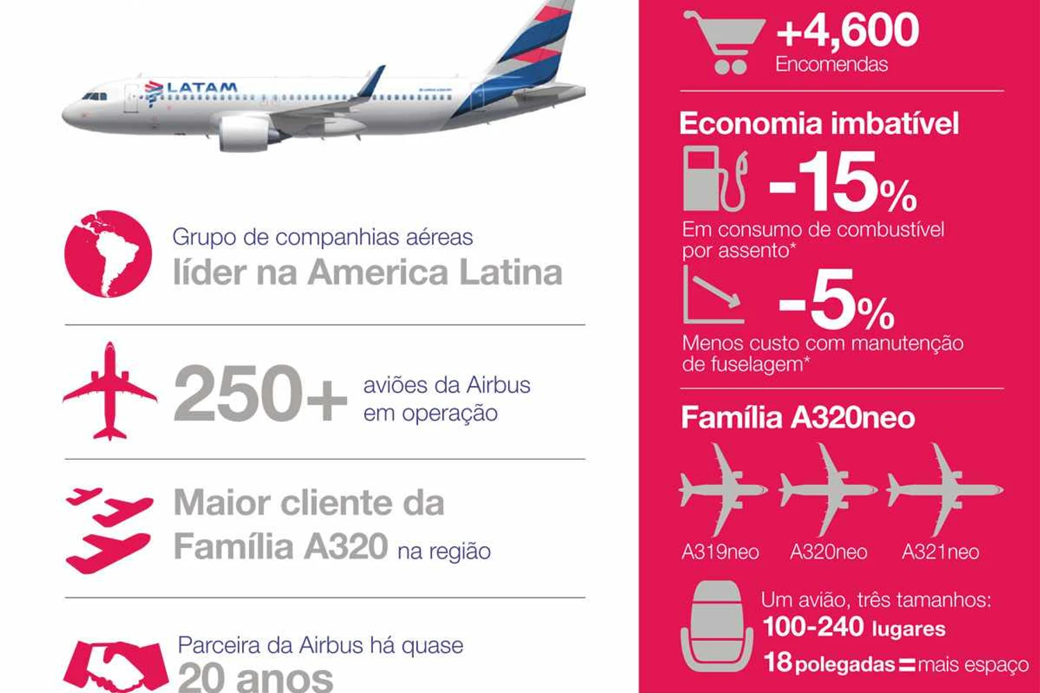 O A320neo mantém praticamente o mesmo desempenho, mas com menor consumo e maior alcance (Divulgação)