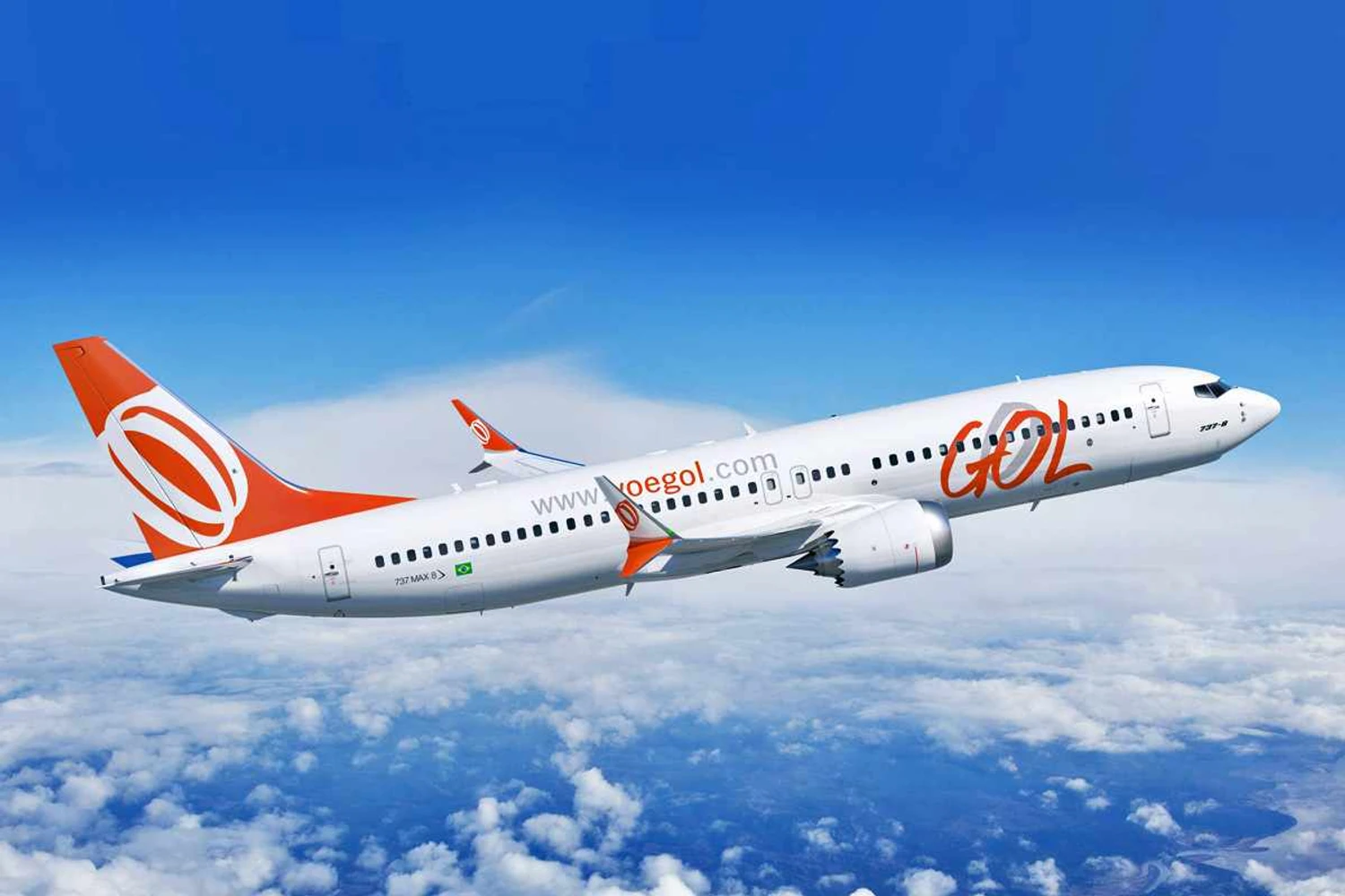Projeção do 737 MAX 8 ainda com a pintura antiga da Gol: mais assentos do que nunca (Boeing)