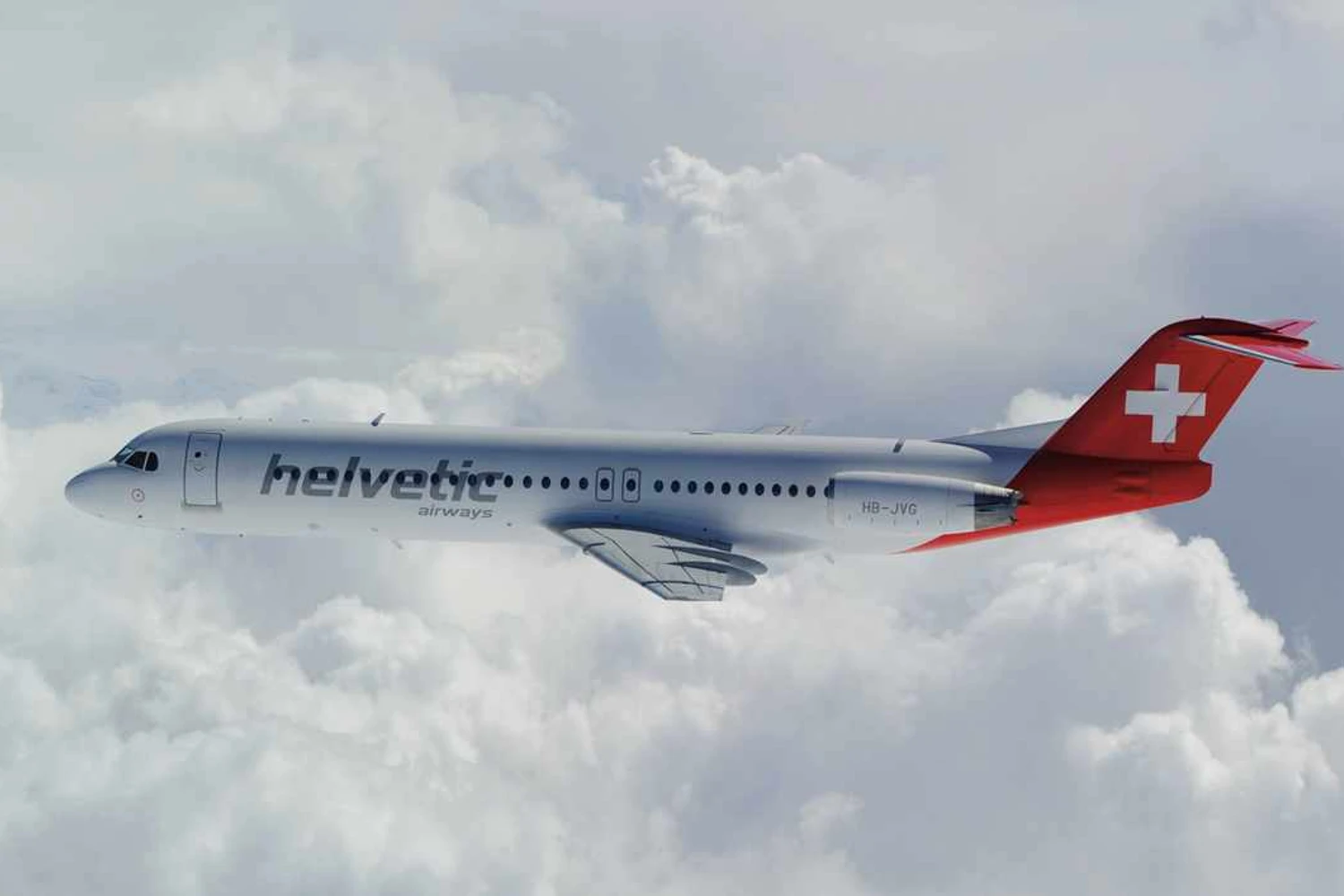 A Helvetic Airways é um dos últimos operadores do Fokker 100 na Europa (Divulgação)