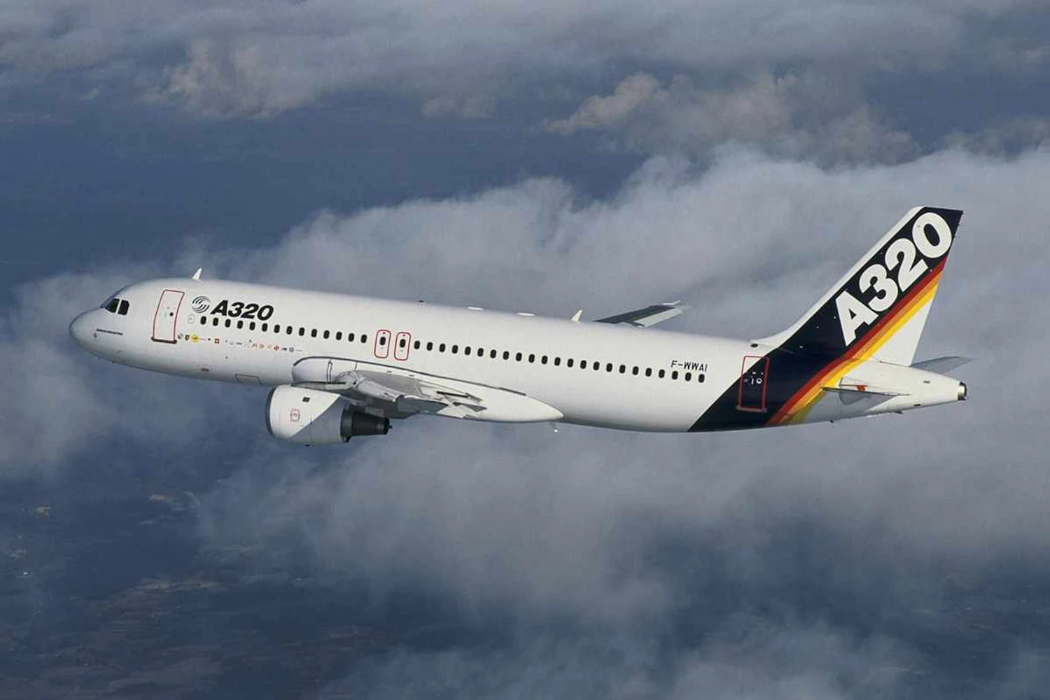 O Airbus A320 durante seu primeiro voo em 1987: sucessor a caminho? (Airbus)