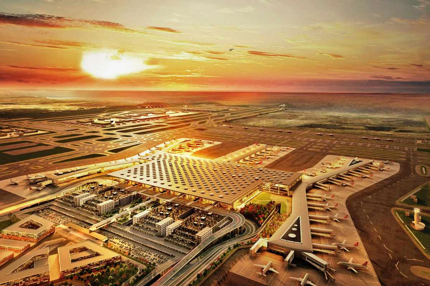 O novo aeroporto de Istambul: meta de chegar a 200 milhões de passageiros por ano (IGAirport)