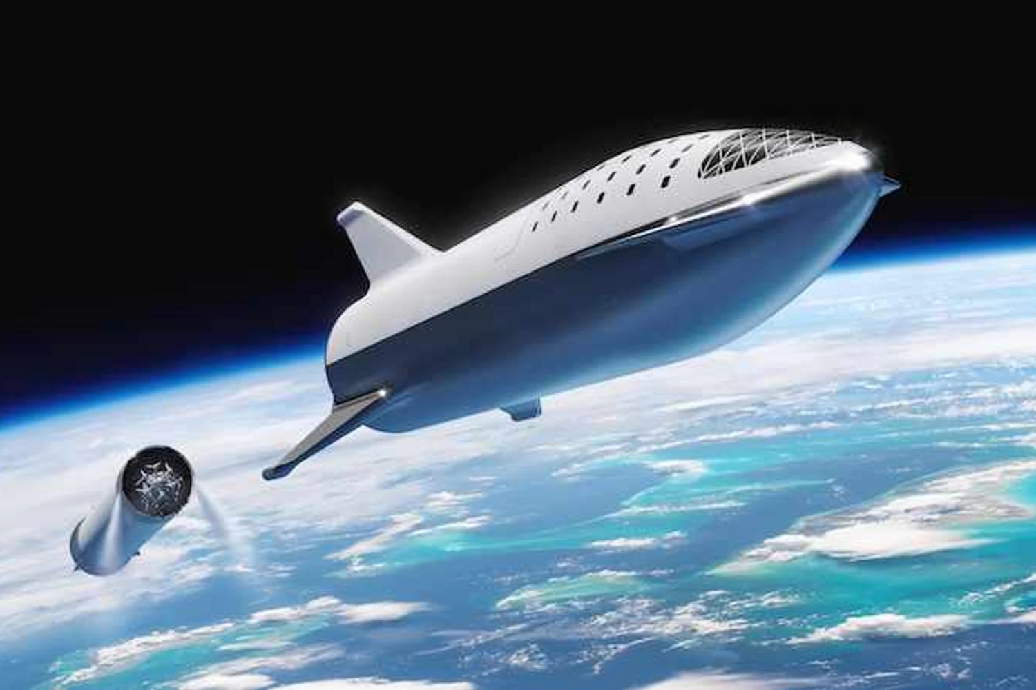O Starship é como uma evolução dos antigos Ônibus Espaciais da NASA, mas projetado para ir mais longe e levar mais carga (SpaceX)