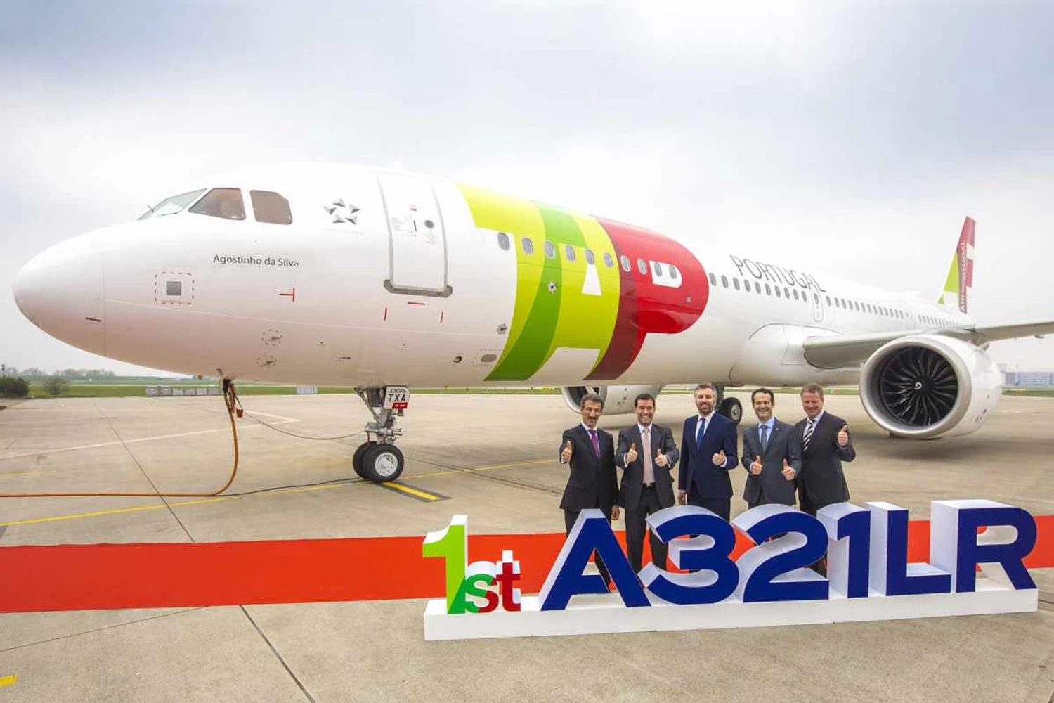 A cerimônia de entrega do primeiro A321LR para a TAP (Airbus)