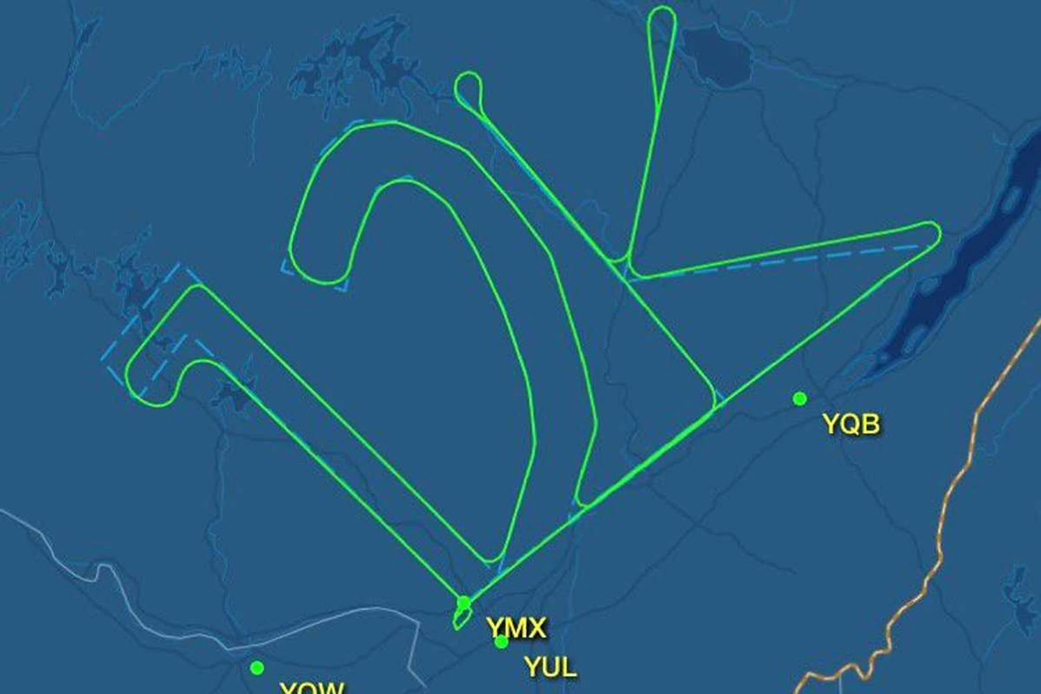 Para comemorar a marca, o jato desenhou o número no céu do Canadá (Airbus)