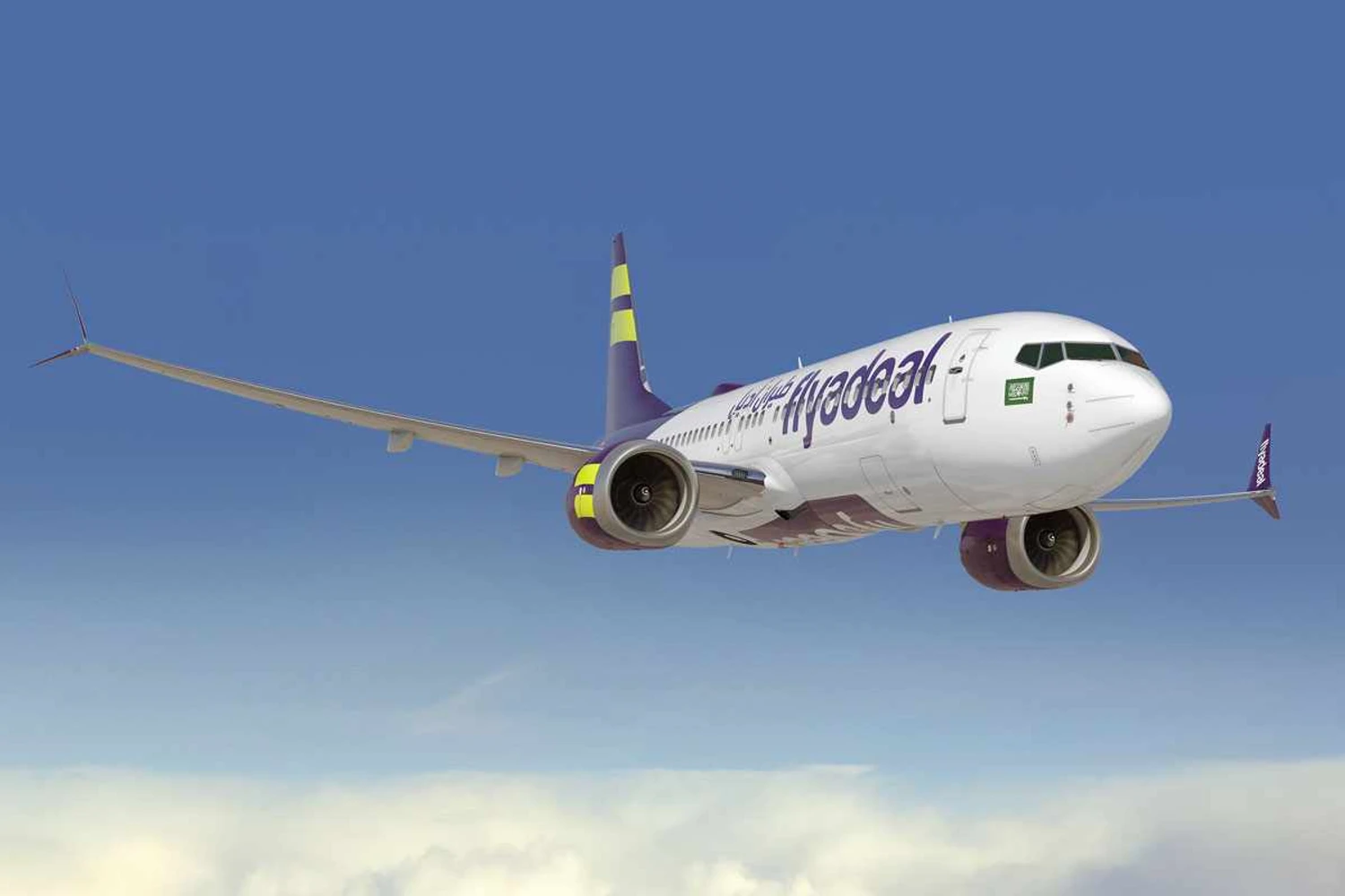 Uma projeção do 737 MAX com as cores da Flyadeal: jogo de seis pontos perdidos para a Airbus (Boeing)