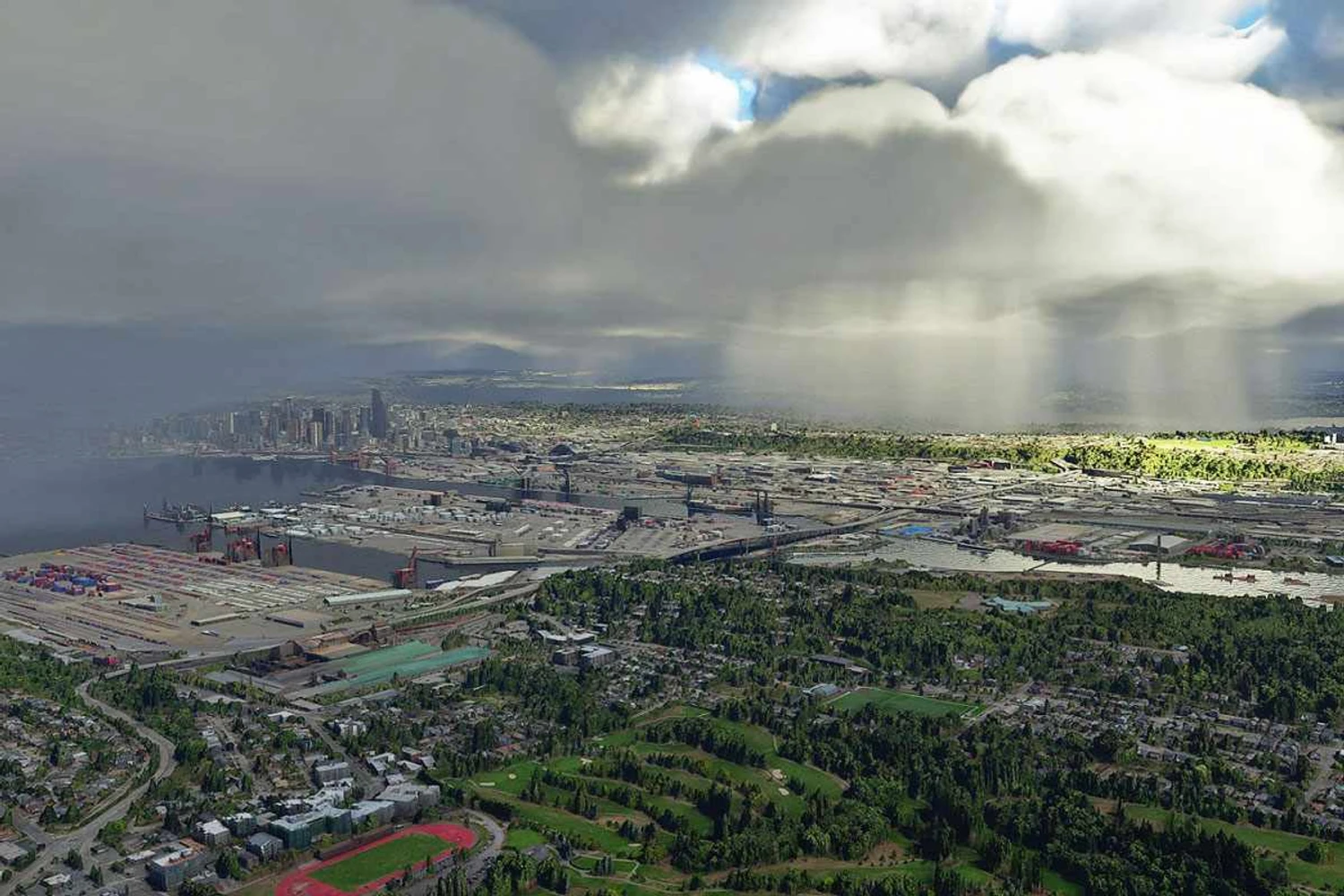 Chuva em Seattle: gerador de tempo do novo Flight Simulator foi incrivelmente aprimorado (Microsoft)