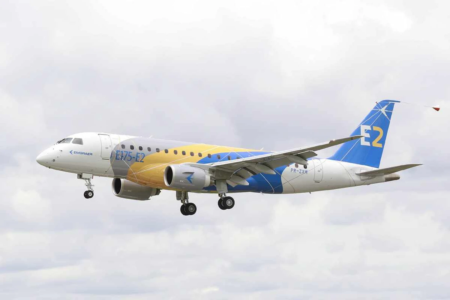O E175-E2 voou pela primeira vez em 2019 (Embraer)