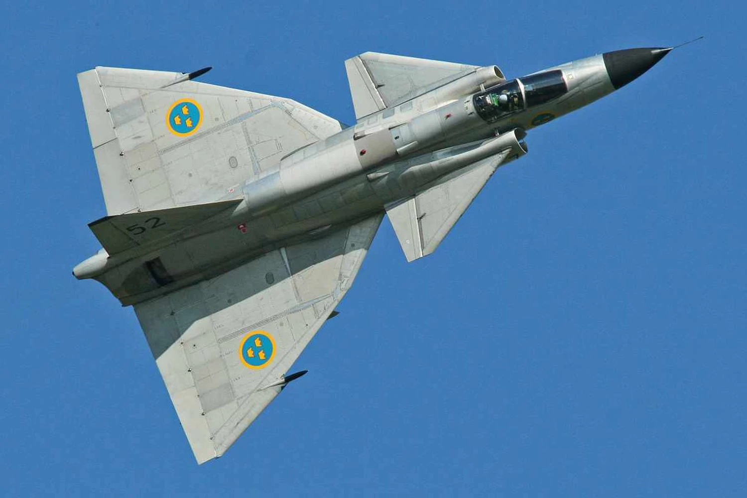 O Viggen voou com a força aérea sueca de 1971 até 2007, quando foi substituído pelo Gripen (Alan Wilson)