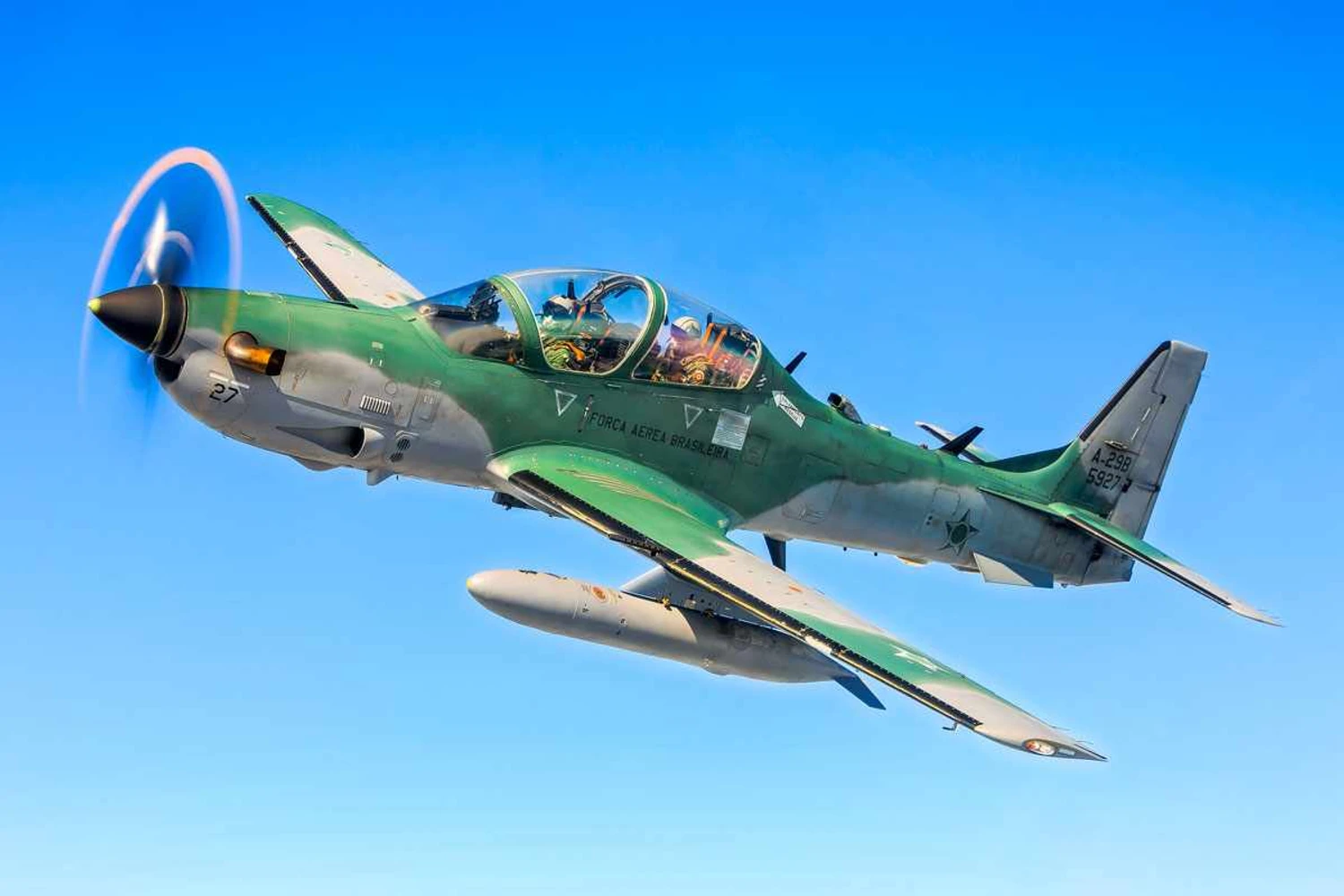 O EMB-314 Super Tucano: turboélice é o maior sucesso da Embraer na área de defesa (Sgt. Johnson/FAB)