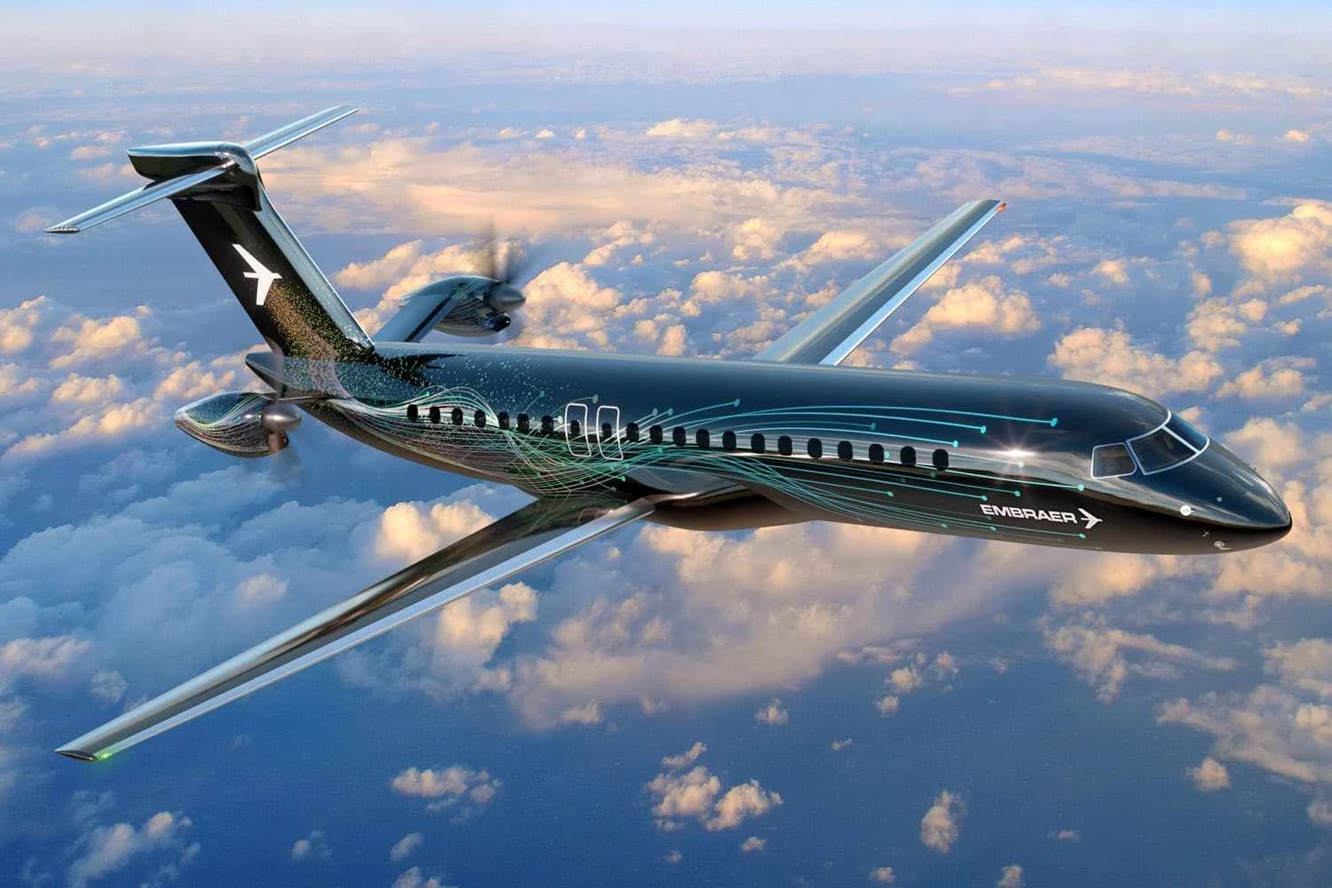 Novo turboélice da Embraer pode aproveitar a fuselagem dos E-Jets (Embraer)