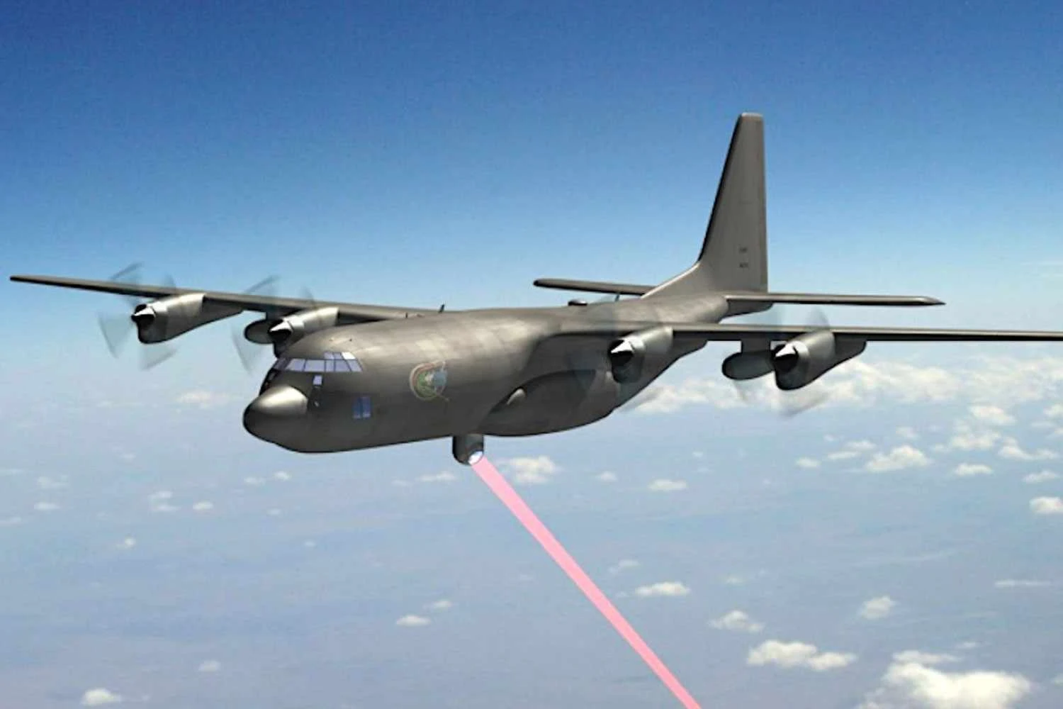 A Lockheed Martin também trabalha no projeto de uma arma laser para equipar o Hercules , o sistema AHEL (Lockheed)