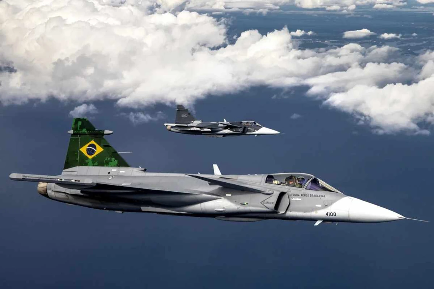 O Gripen E é desenvolvido pela Saab em parceria com empresas brasileiras (Saab)