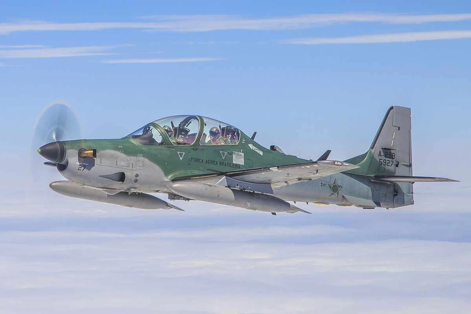 Caça leve: o Super Tucano pode voar a velocidade máxima de 593 km/h (FAB)