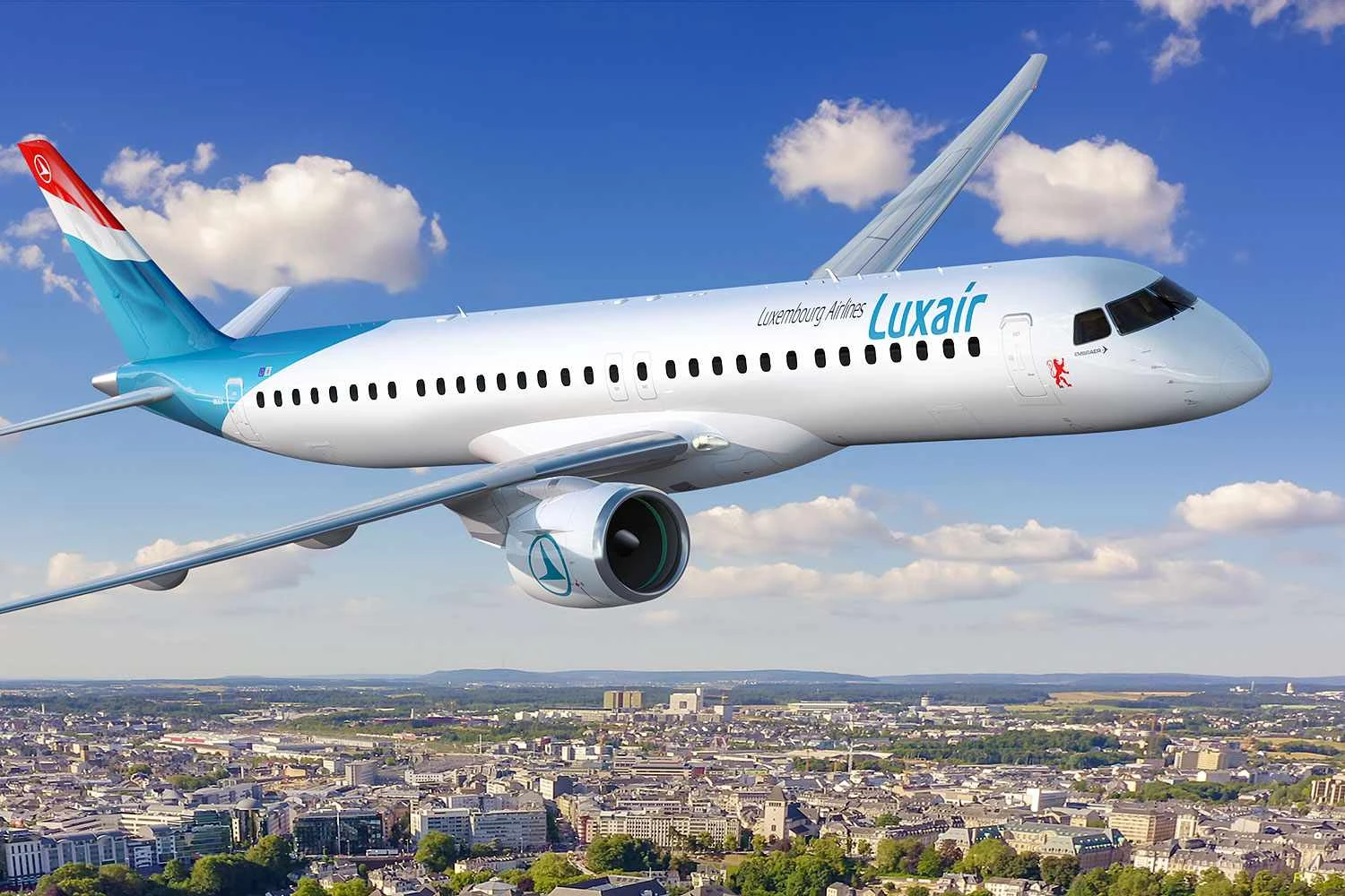 O primeiro E195-E2 da Luxair será entregue no final de 2025 (Embraer)