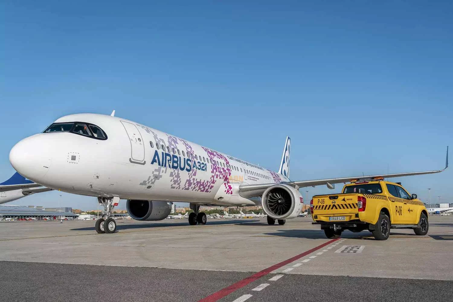 O A321XLR em Madri, onde foi apresentado à Iberia