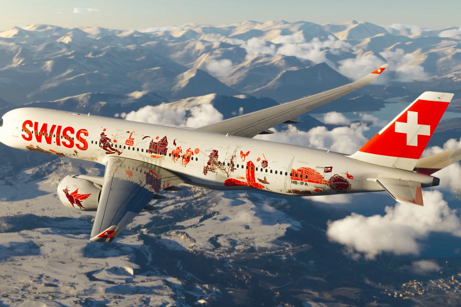 Primeiro A350 da Swiss será galeria de arte voadora - Airway