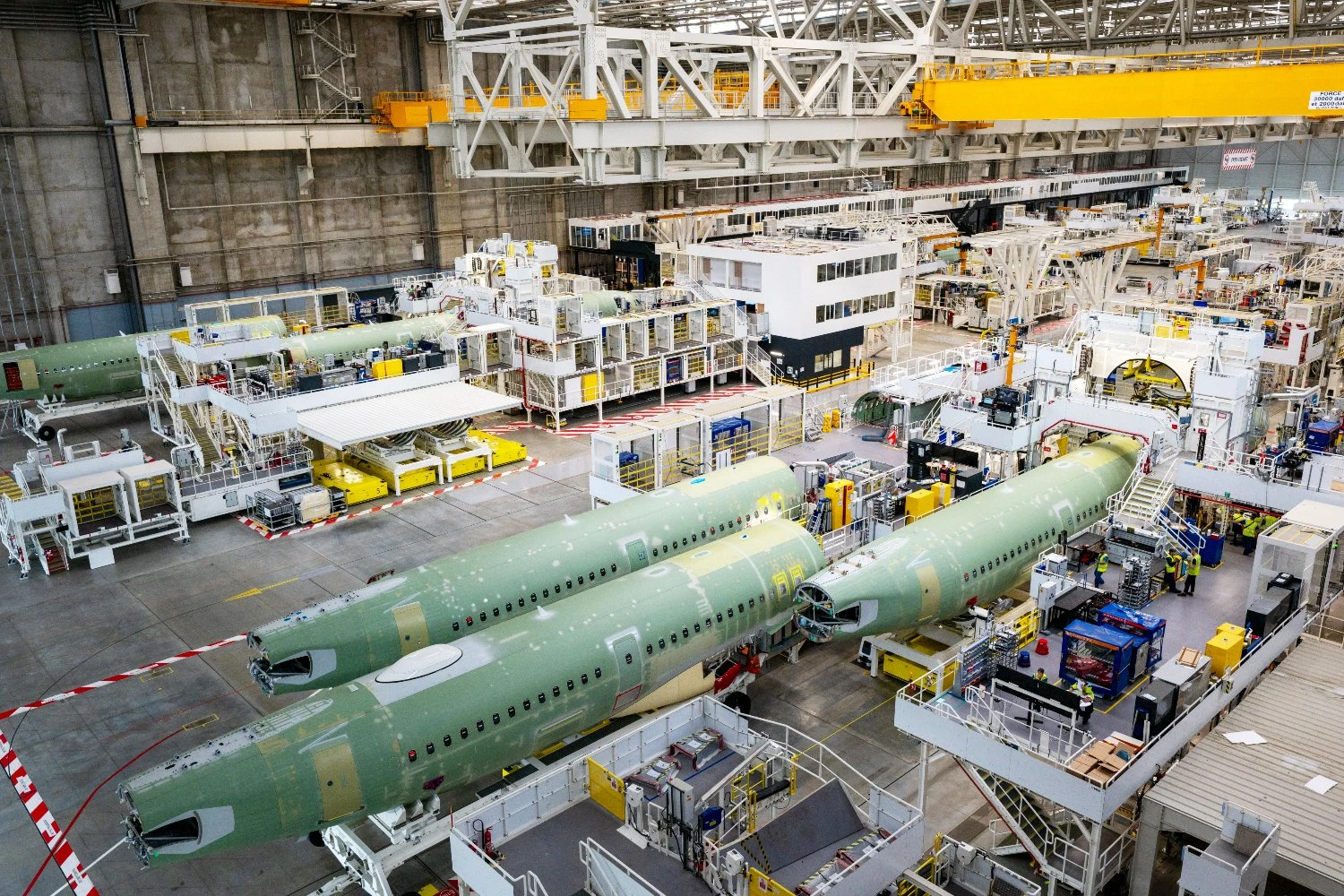 Linha de montagem de jatos A320neo da Airbus