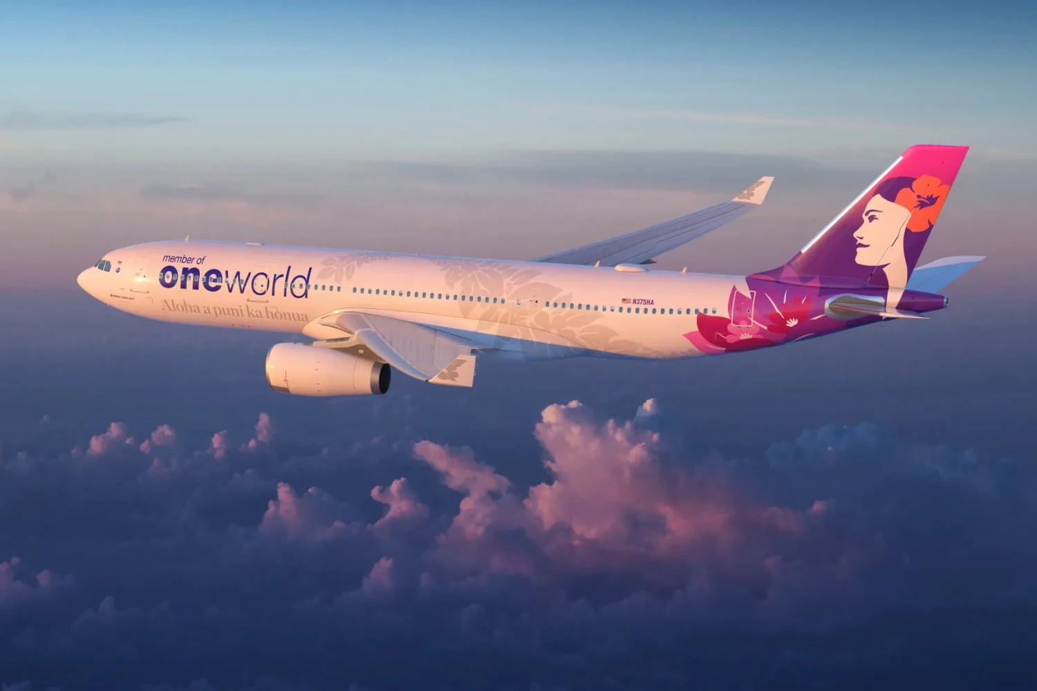 Hawaiian Airlines Airbus A330: pintura da oneworld