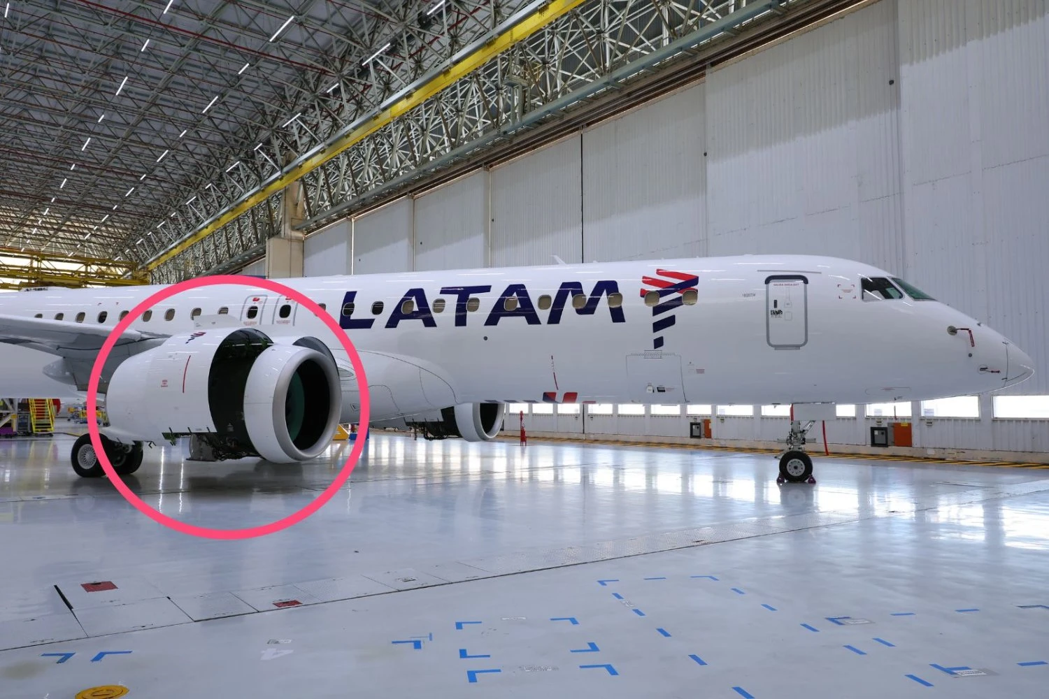E195-E2 da LTAM com motores instalados