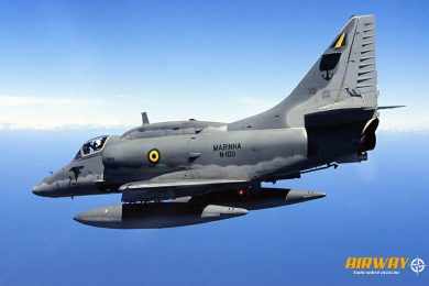 Os caças A-4 Skyhawk da Marinha brasileira foram comprados do Kuwait