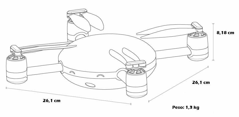 Dimensões do drone Lily