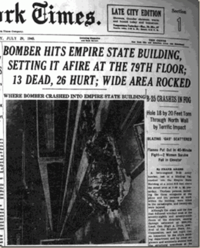 Capa do jornal New York Times com reportagem sobre o acidente