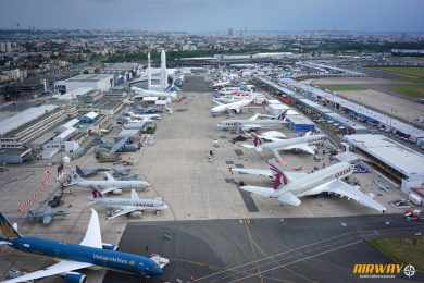 Vista aérea do Salão de Le Bourget 2015