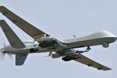 O drone MQ-9 Reaper da Força Aérea dos EUA pode levar uma pesada carga de bombas (Foto - USAF)