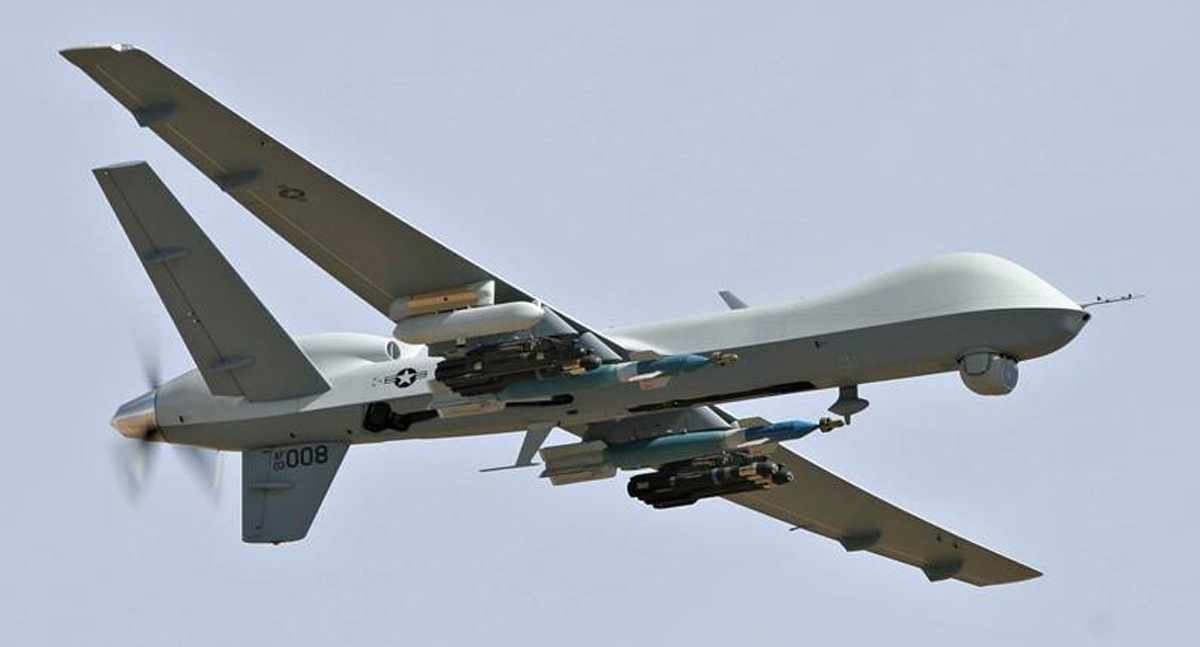 O drone MQ-9 Reaper da Força Aérea dos EUA pode levar uma pesada carga de bombas (Foto - USAF)
