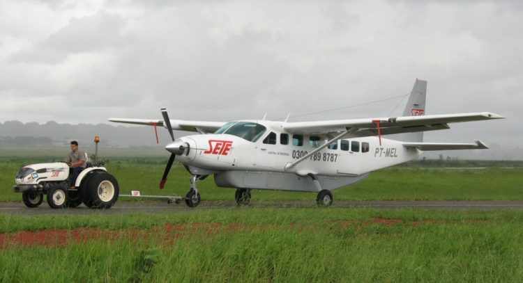 A companhia Sete Linhas Aéreas é uma das operadoras do Caravan no Brasil