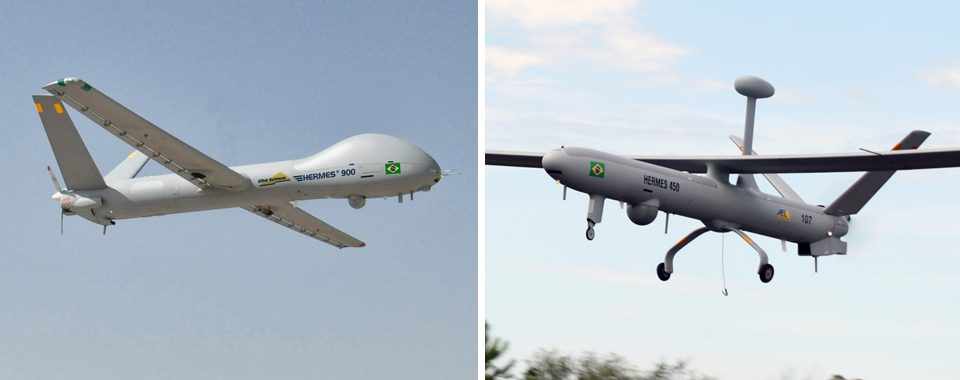 Os drones da FAB: Hermes 900 e Hermes 450 são fabricados pela israelense Elbit