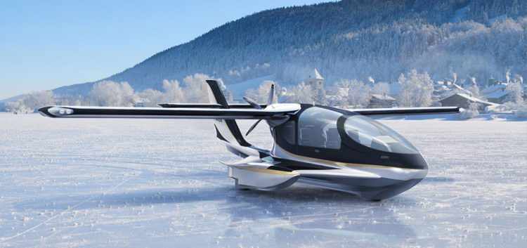 Super anfíbio: o avião poderá pousar da terra, água, gelo e até na neve (Imagem - Horizon Aircraft)