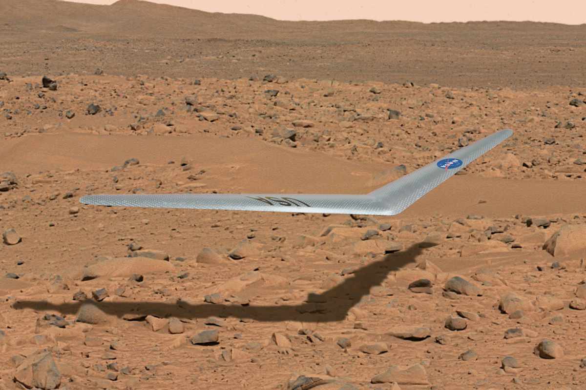 A aeronave da Nasa vai procurar um local de pouso para uma futura missão tripulada a Marte (Foto - Nasa)