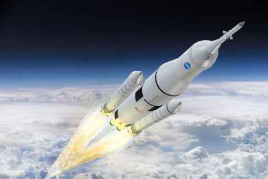 Com altíssimas performances, o novo foguete da Nasa deve reduzir o tempo de viagem até Júpiter de oito anos para menos de três (Imagem - NASA)