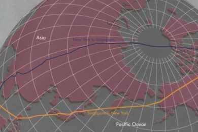 O voo regular mais longo da história, entre Singapura e Newark, percorre cerca de 16.700 km