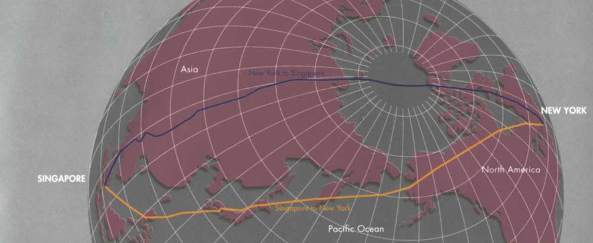 O voo regular mais longo da história, entre Singapura e Newark, percorre cerca de 16.700 km