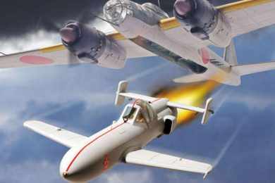O "Ohka" era mais bomba do que avião; o aparelho carregava 1.200 kg de explosivos (Ilustração - Finemolds)