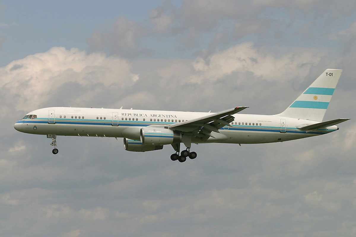"Tango 1", um Boeing 757, é o avião presidencial da Argentina (Creative Common)