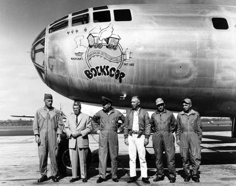 Tripulação do B-29 Bock's Car, que foi comandando pelo Major Sweeney no ataque a Nagasaki