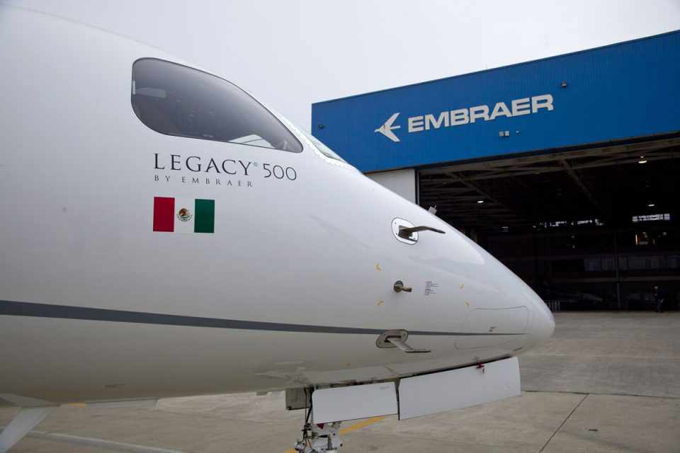 O primeiro Embraer Legacy 500 foi comprado pela empresa mexicana "Transpaís Aéreo" (Foto - Embraer)