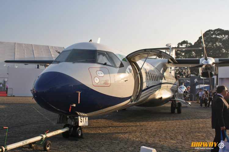 A ATR mostrou um modelo 72-200 com duas classes: econômica e primeira classe (Foto - Airway)