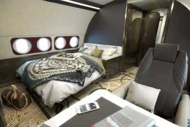 Deu sono? A cabine dos fundos possui um dormitório completo (Foto - Airbus)