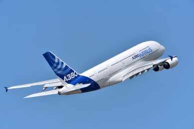 O A380 atinge a velocidade máxima de 970 km/h (Foto - Airbus)
