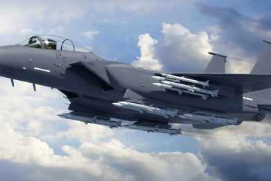 Vai encarar? Projeção de Boeing com o F-15 "2040C" armado com 16 mísseis (Boeing)
