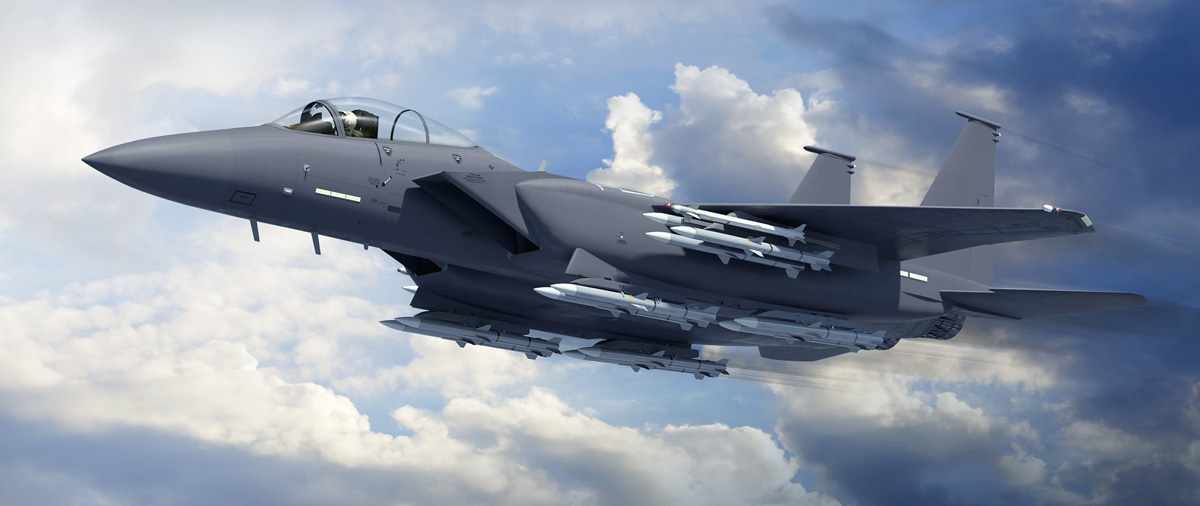 Vai encarar? Projeção de Boeing com o F-15 "2040C" armado com 16 mísseis (Boeing)