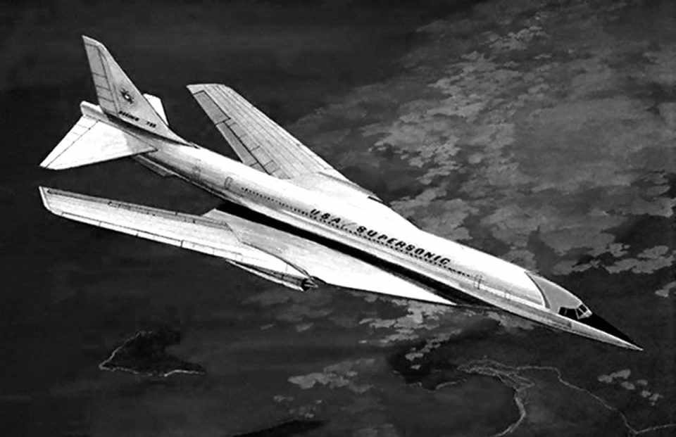 O Boeing 733 foi um projeto de avião de passageiros supersônico com asas de geometria variável (divulgação)