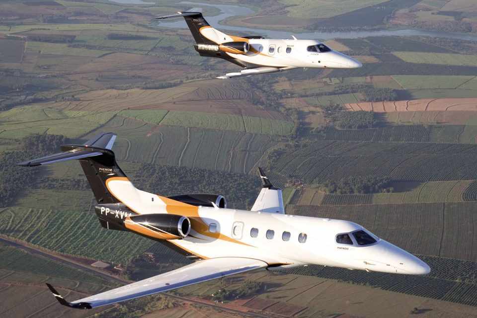 Os Phenom 100 e 300 são os jatos executivos "light" mais avançados do mundo (Embraer)