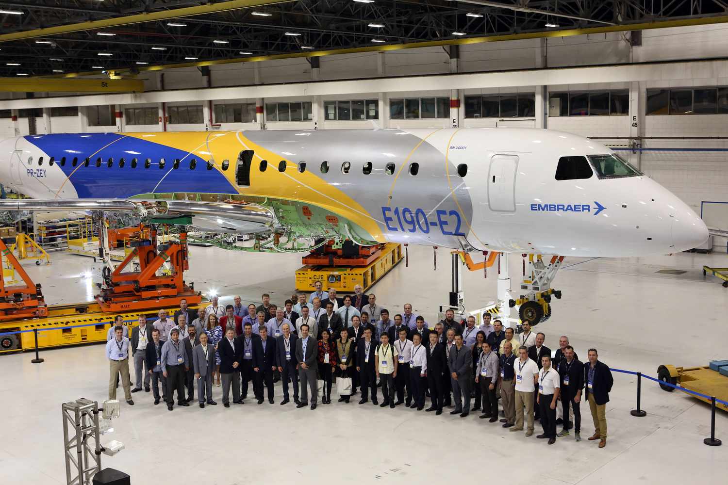 O E190-E2 na fase final de construção foi apresentado durante a Conferência de Operadores Embraer (Embraer)